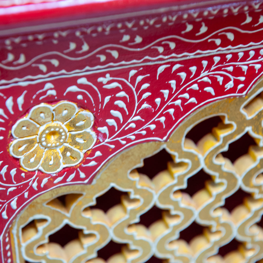 Rajasthani Handcrafted Wooden Temple Cabinet