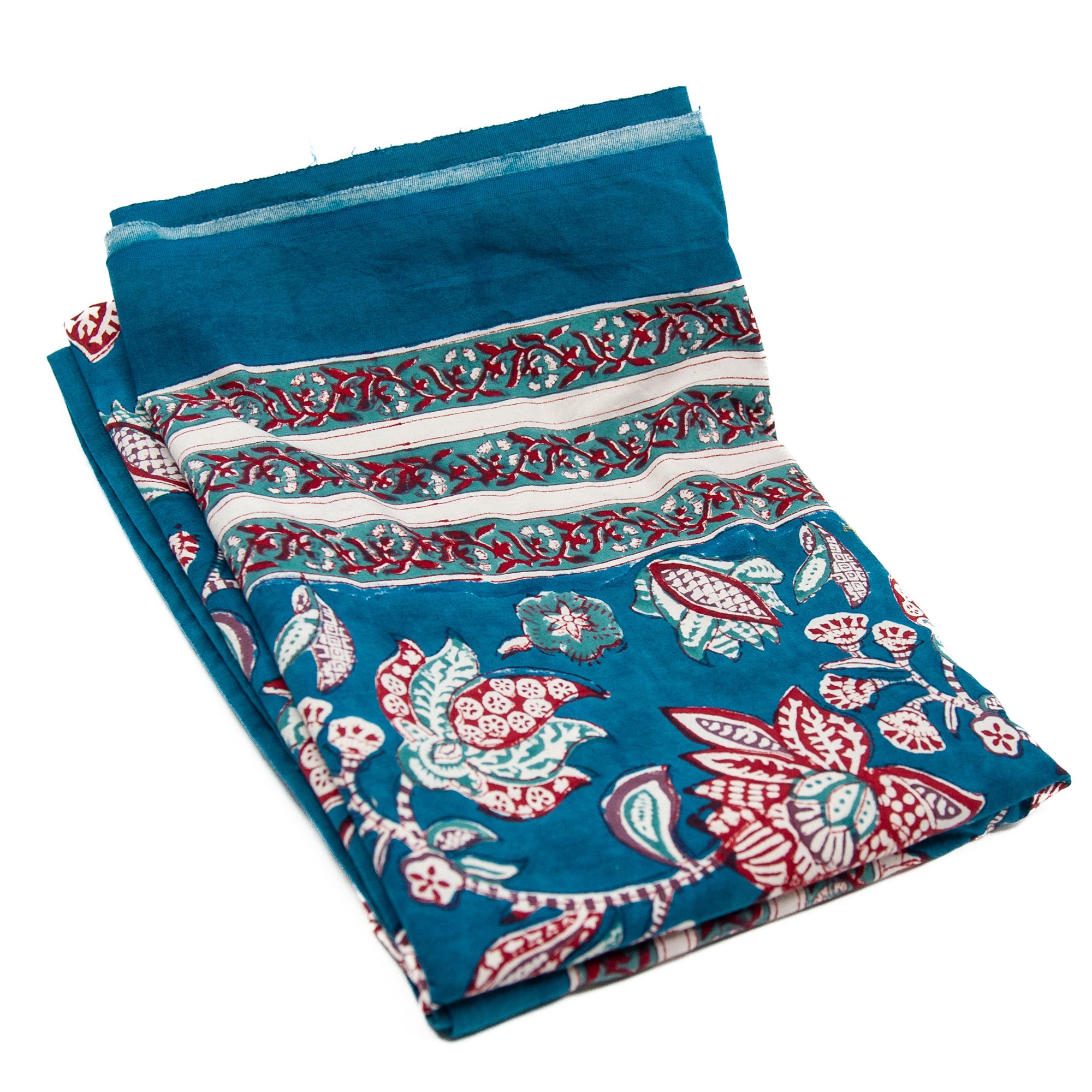 Block Hand Printed Tablecloth - Royal Lotus