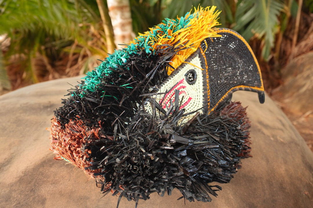 Embera Panamanian Woven Mask - Medium Eagle