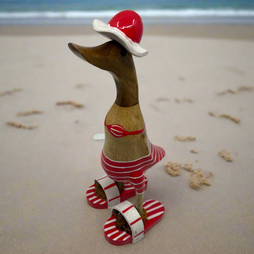 Bamboo Root Red Bikini Duck