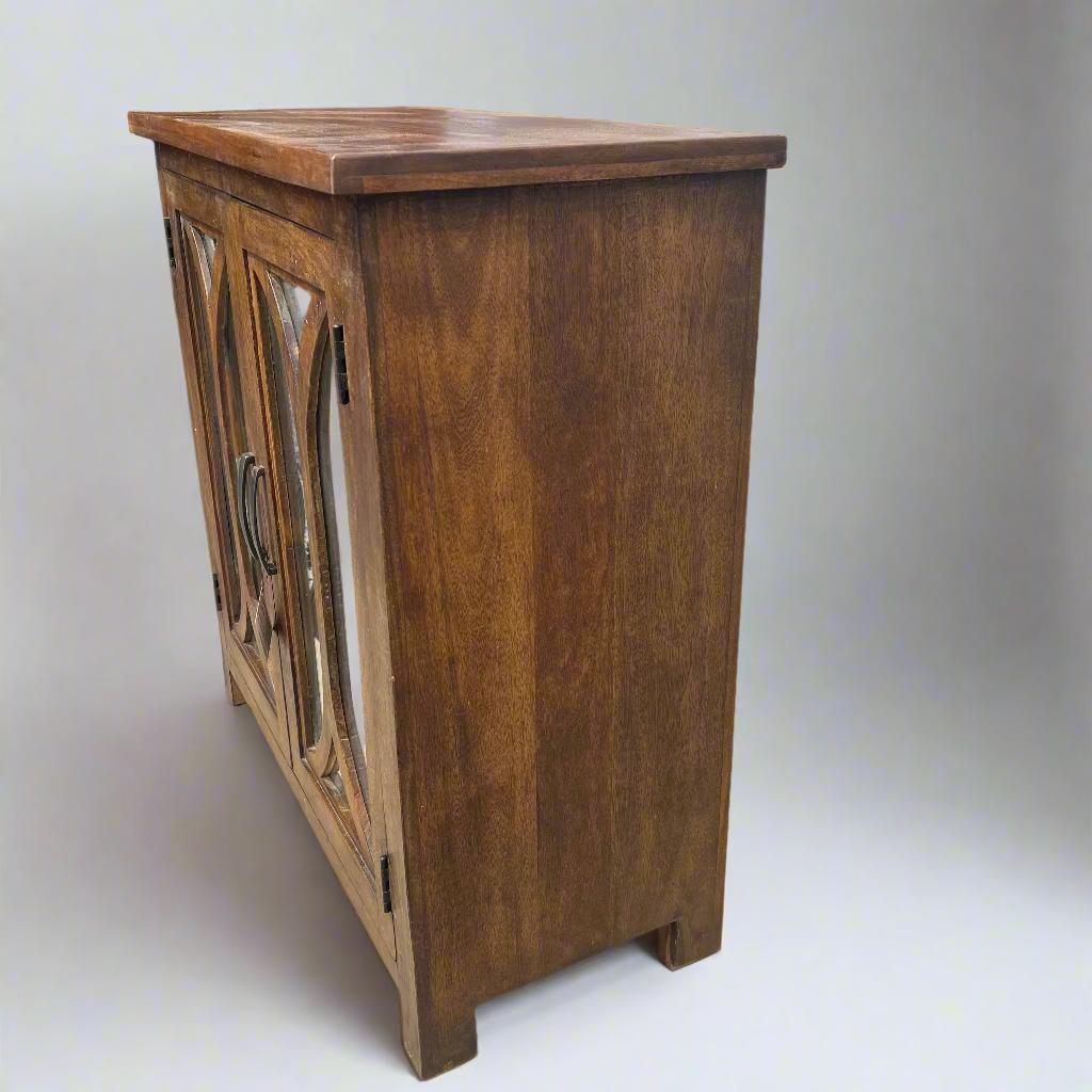 Wooden cabinet with decorative carvings