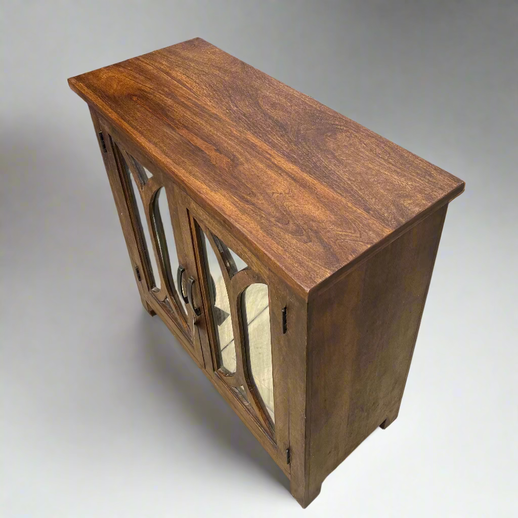 Wooden cabinet with a mirror