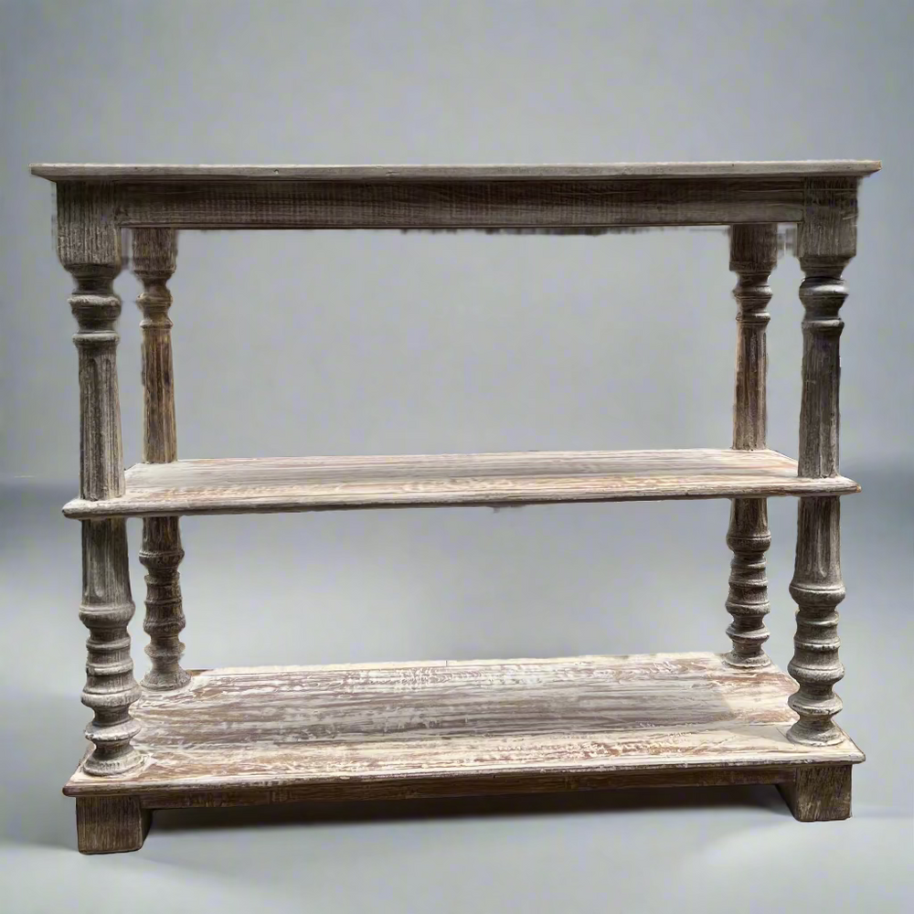 wooden shelving unit