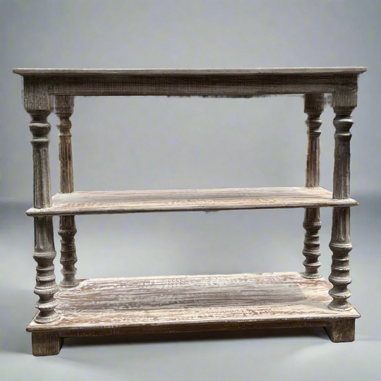 wooden shelving unit