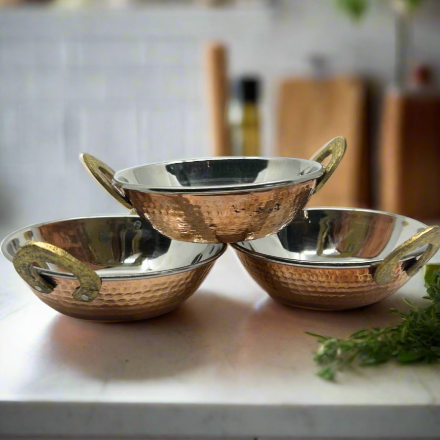 Stainless Steel and Copper Plated Handi Bowls – One World Bazaar