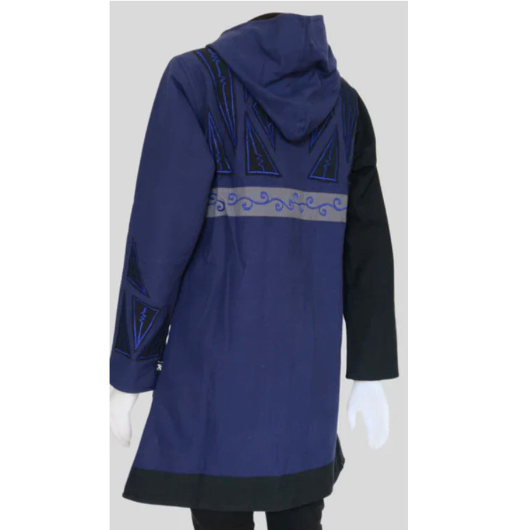 Veste longue en toile à angle brodé