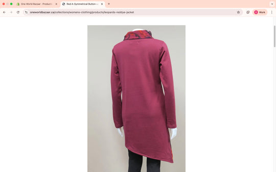 Maroon dress on a mannequin against a plain background