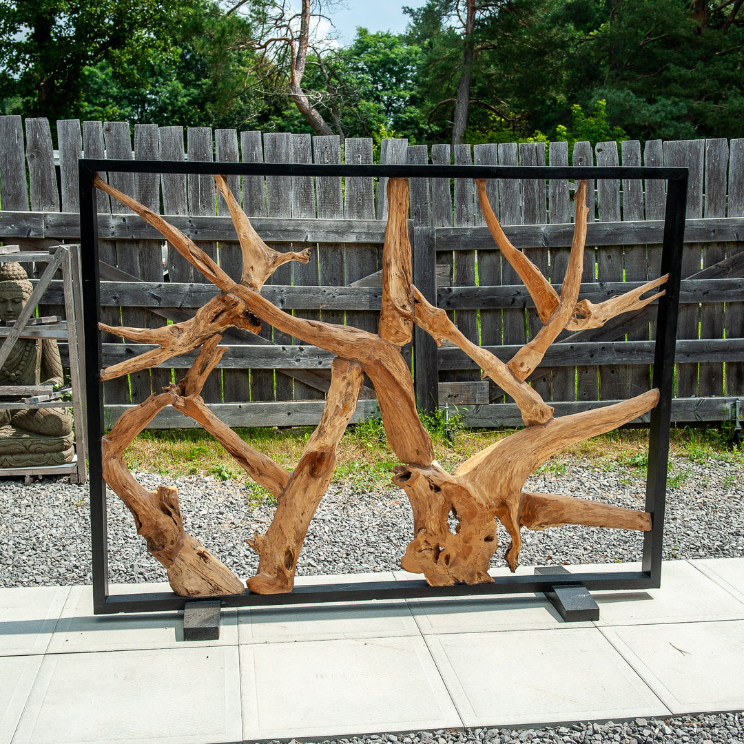 Javanese Framed Teak Root Sculpture