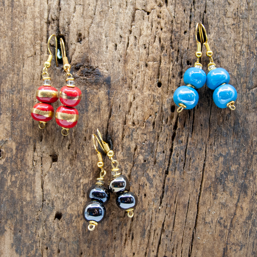 Kazuri Double Ball Earrings