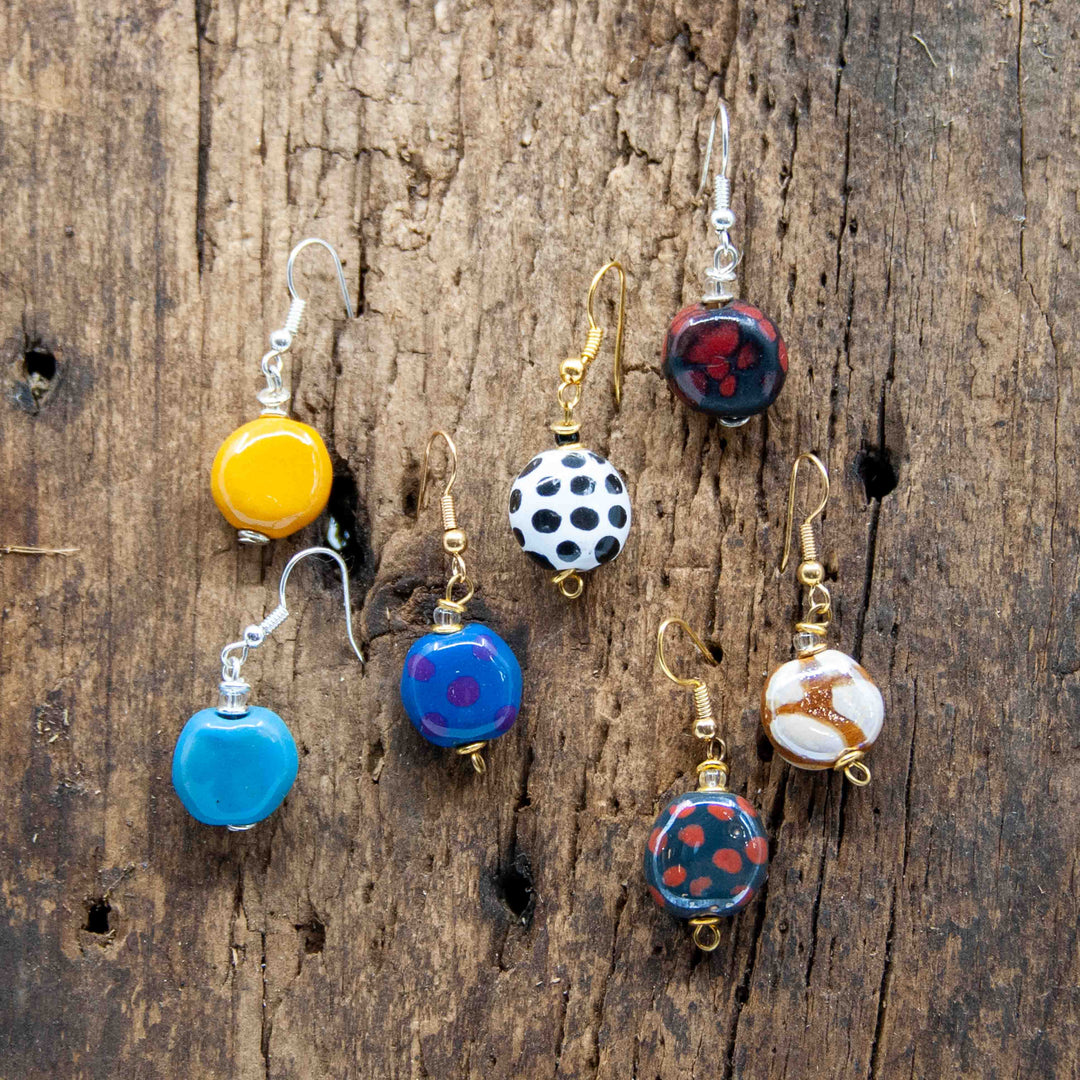 Kazuri Flat Coin Earrings - Small