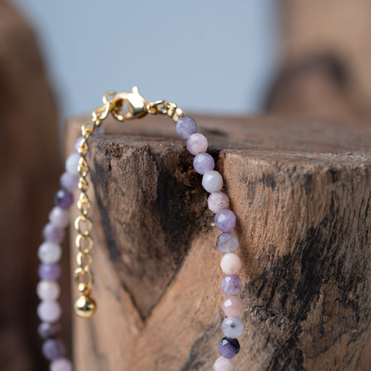 Bracelet Or et Perle avec Perles Roses