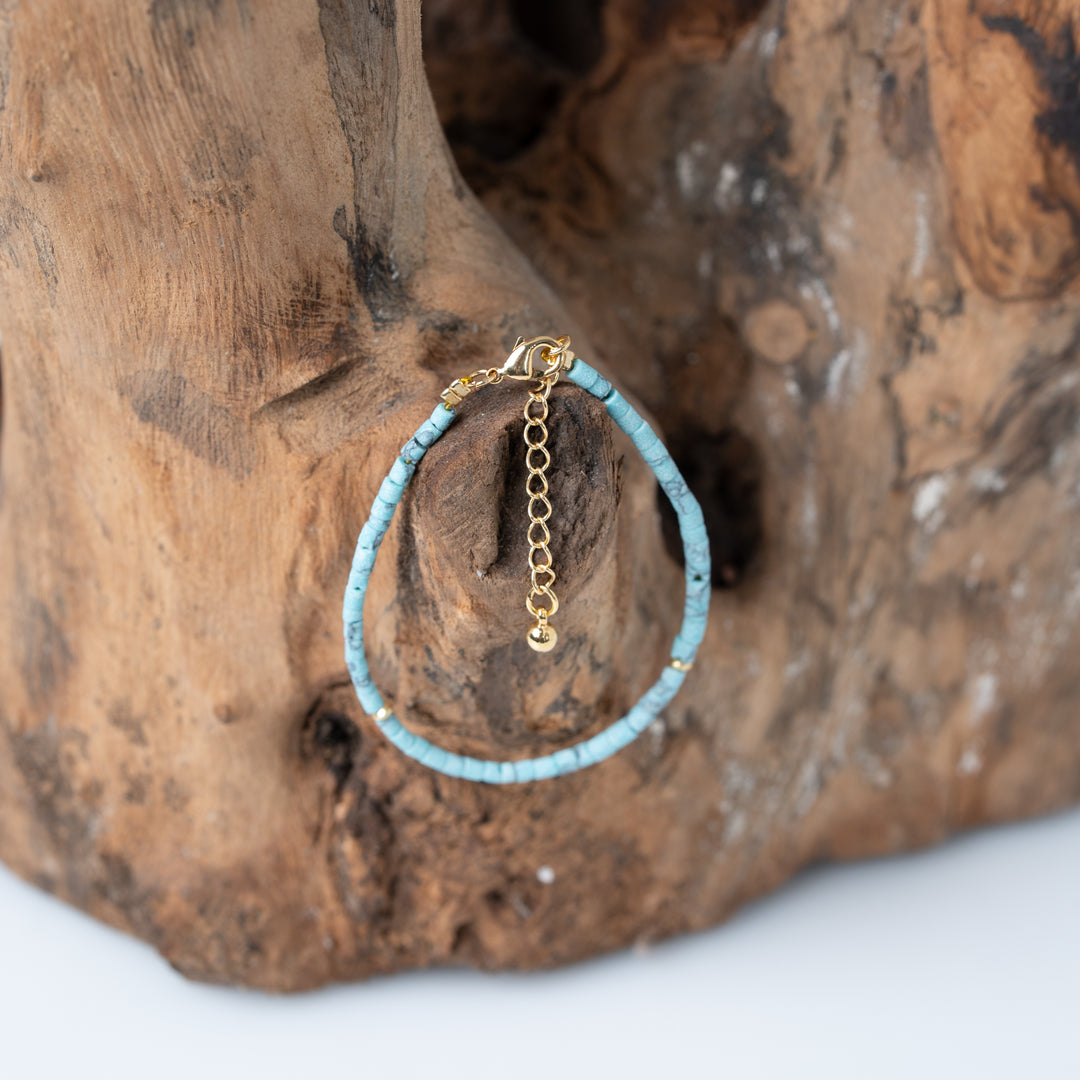 Bracelet Or et Perle avec Perles Roses