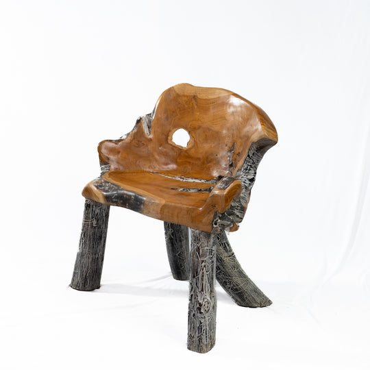 Table d'appoint en teck récupéré