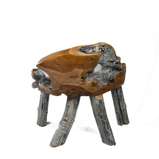 Table d'appoint en teck récupéré