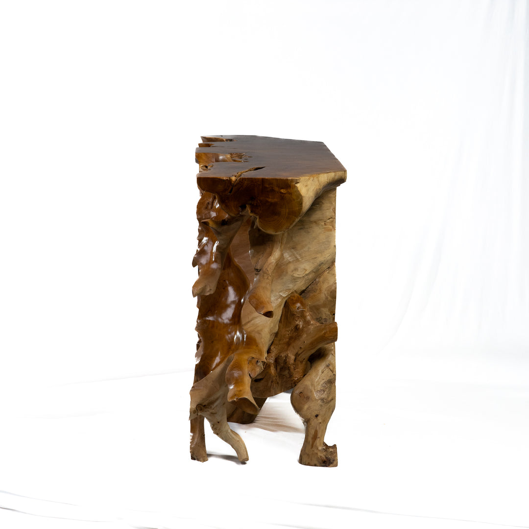 Table d'appoint en teck récupéré