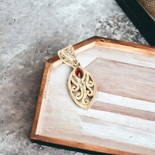 Pendentif Grenat Forme Marquis