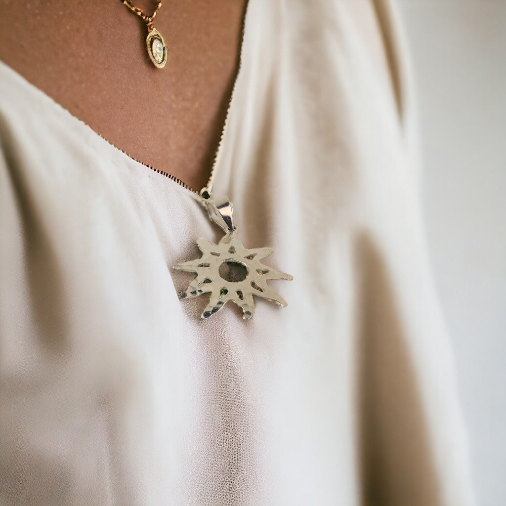Thai Sterling Silver Sunburst Pendant