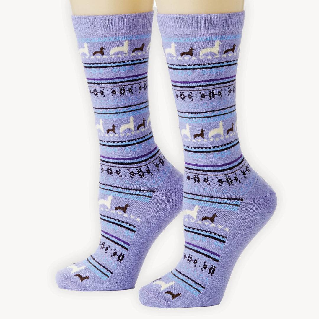 Lilac Print Alpaca Socks