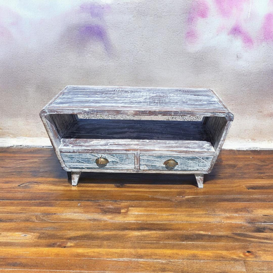 Mahogany White Wash TV Stand