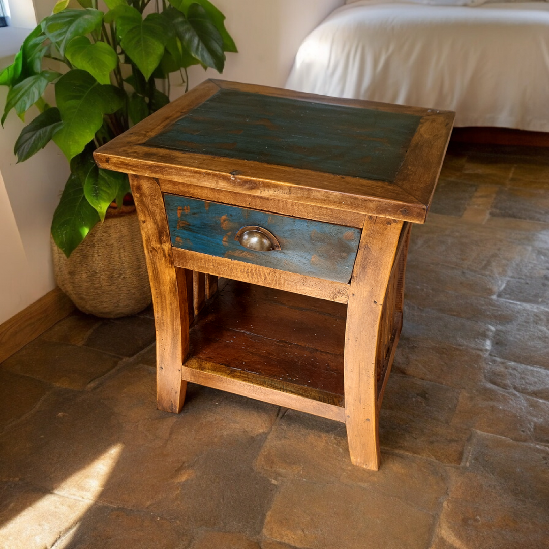 Table d'appoint en teck récupéré de Bali