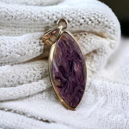 Indian Sugilite Sterling Silver Pendant