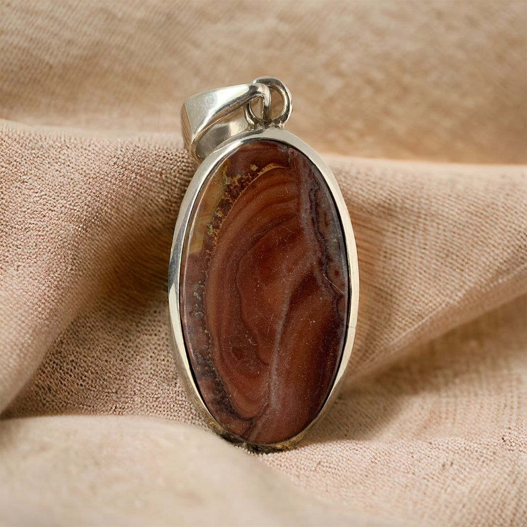 Indian Rhodochrosite Sterling Silver Pendant