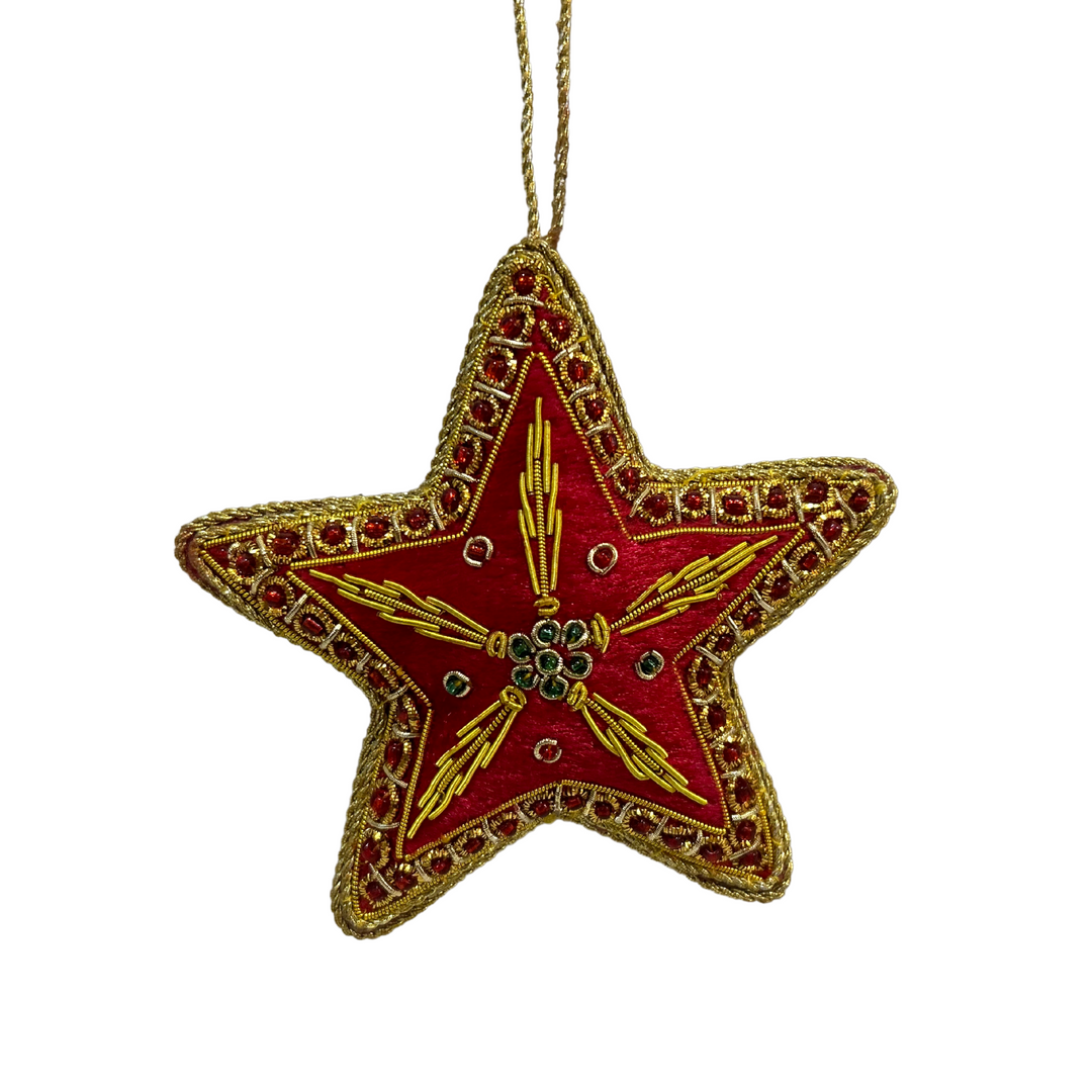 Red and Gold Star Ornament