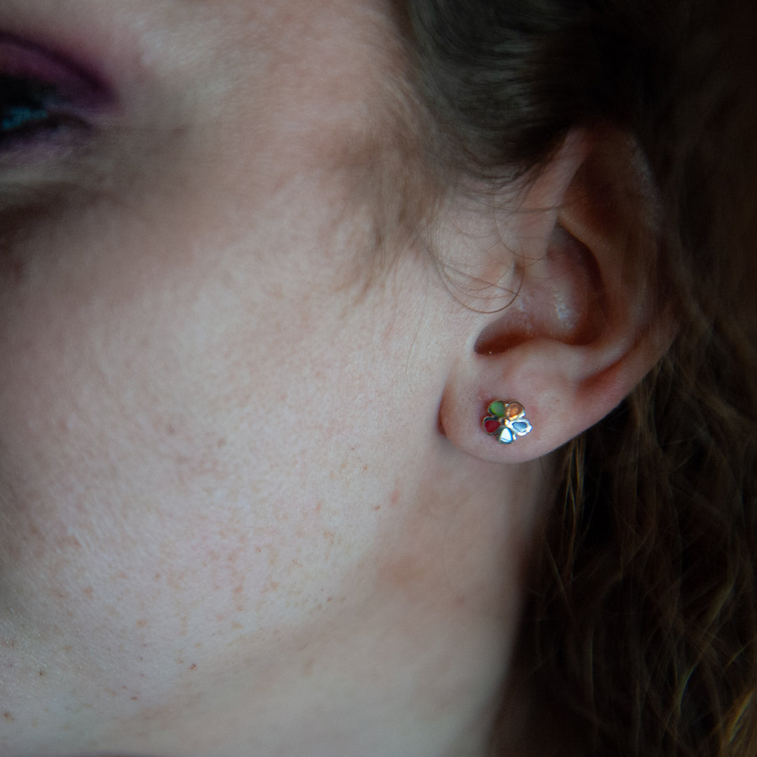 Thai Silver Floral Rainbow Earring