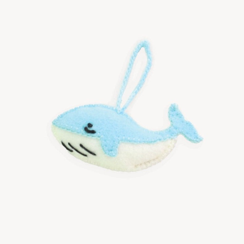 Hand Embroidered Ornament - Whale