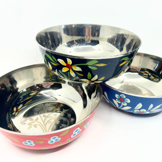 Hand Painted Stainless Steel Bowl (Large)