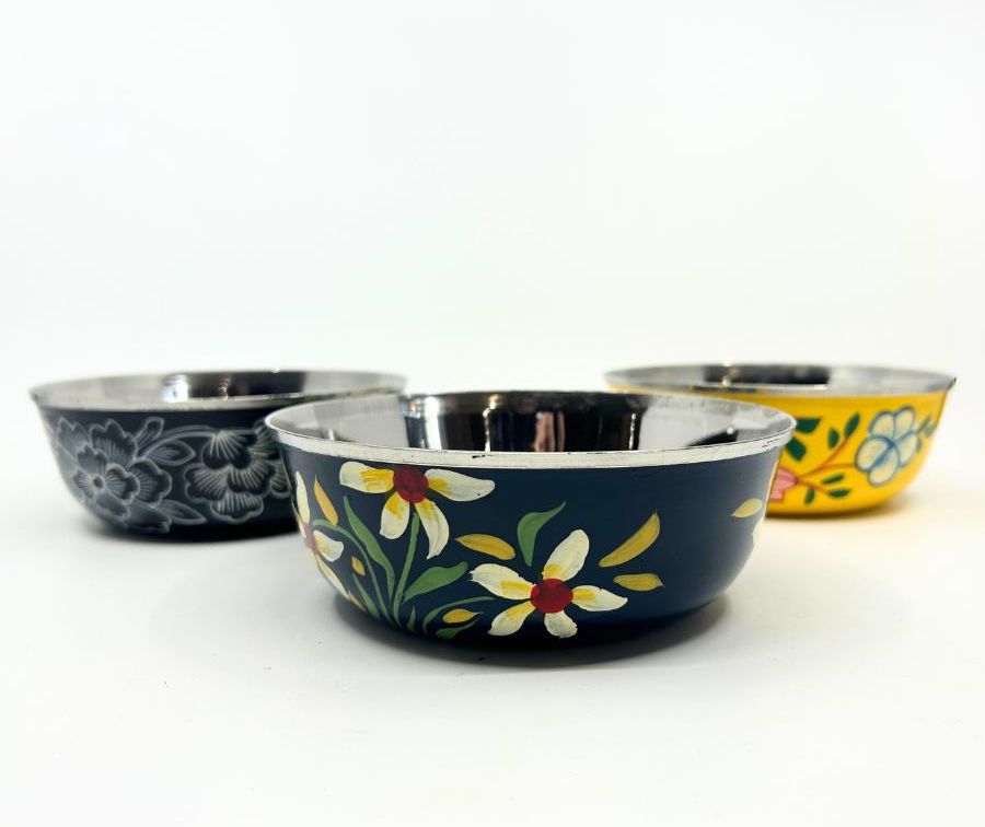 Hand Painted Stainless Steel Bowl (Medium)