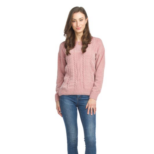 Pull à col rond avec fermeture éclair sur le côté