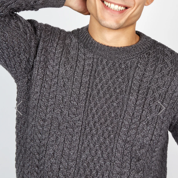 Pull à col rond Fearnóg Aran - Silver Marl