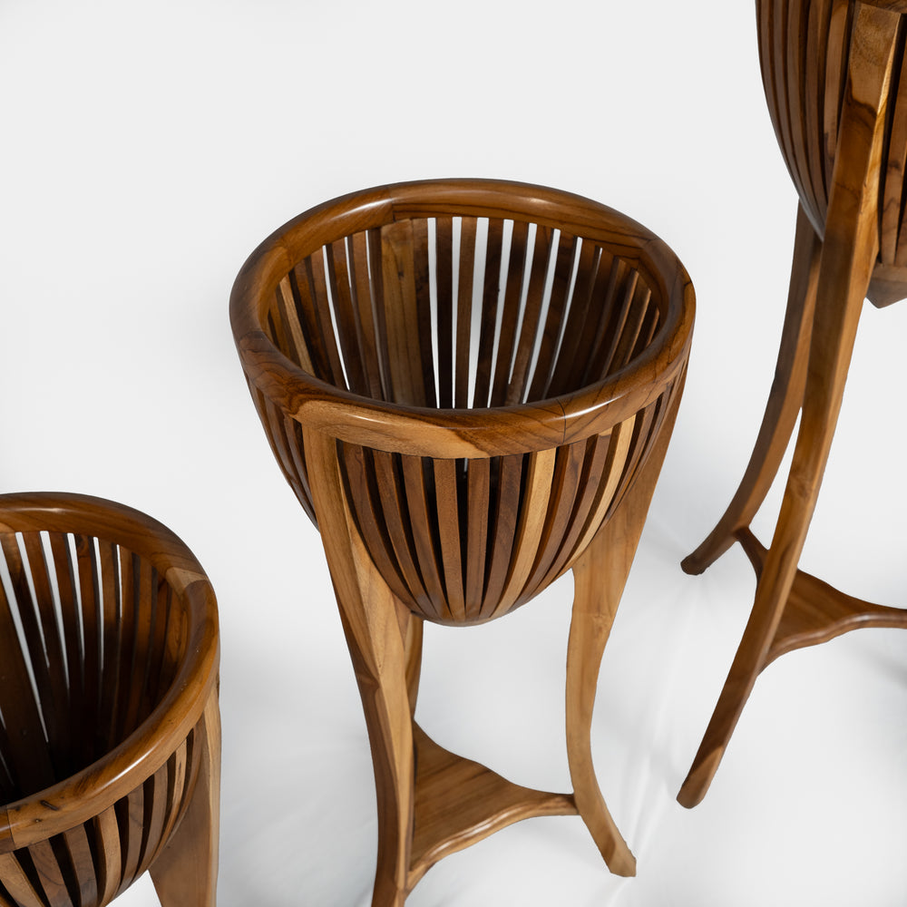 Teak Plant Stand - Natural