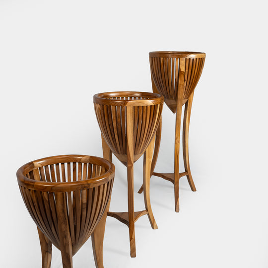 Teak Plant Stand - Natural