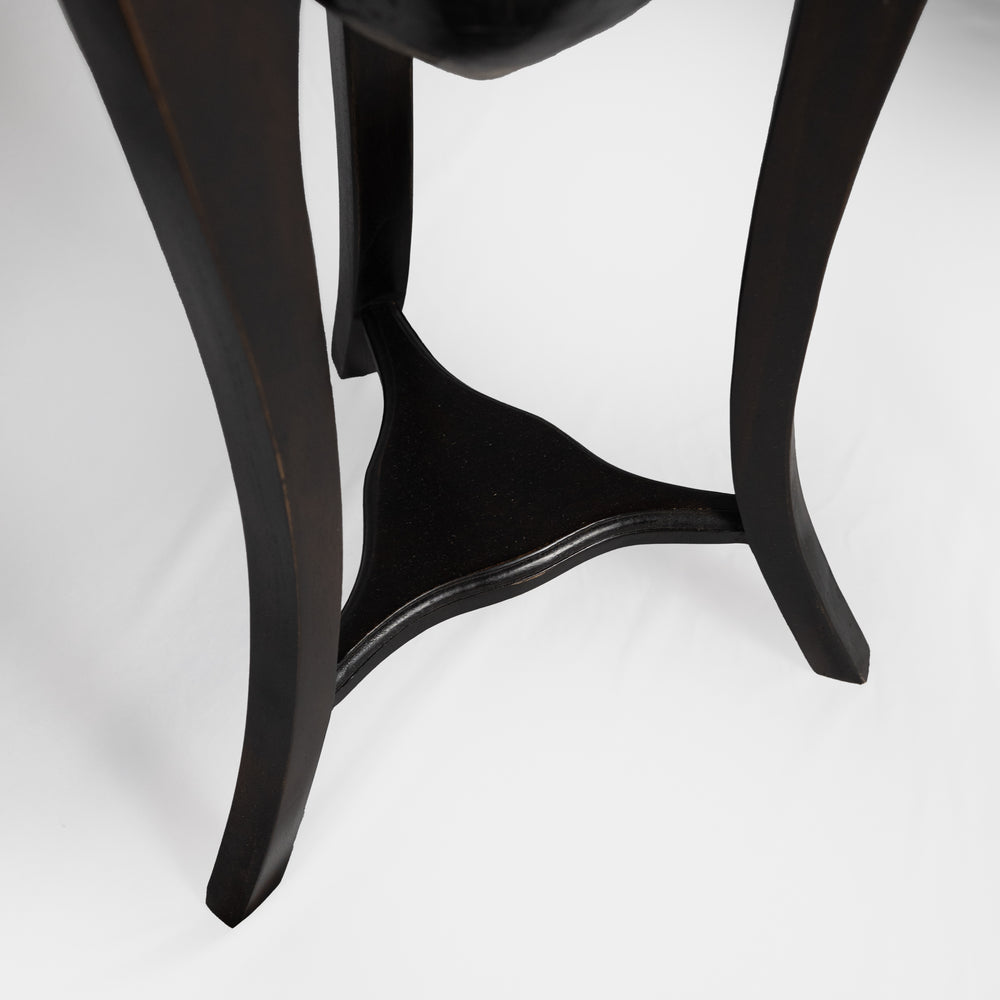 Teak Plant Stand - Black