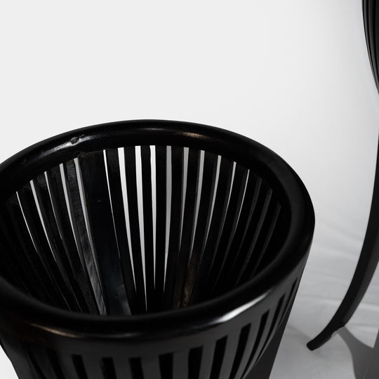 Teak Plant Stand - Black