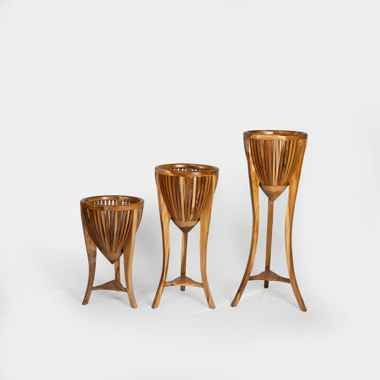 Teak Plant Stand - Natural
