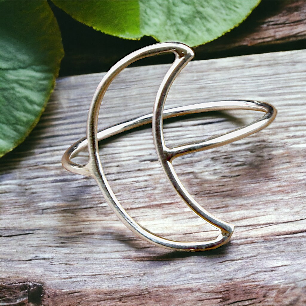 Thai Open Moon Silver Ring