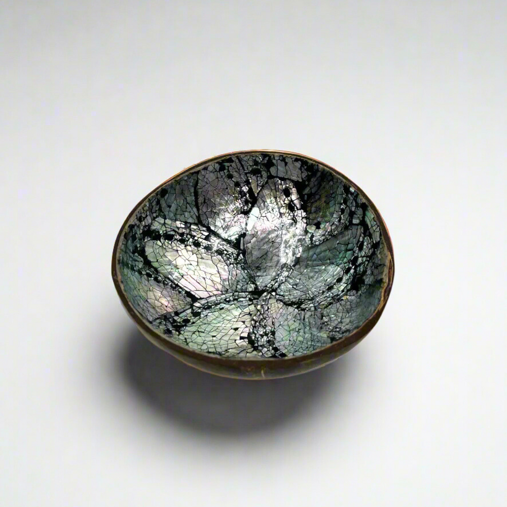 Teak Inlaid Shell Bowl