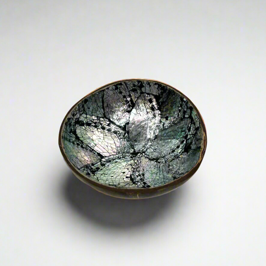 Teak Inlaid Shell Bowl