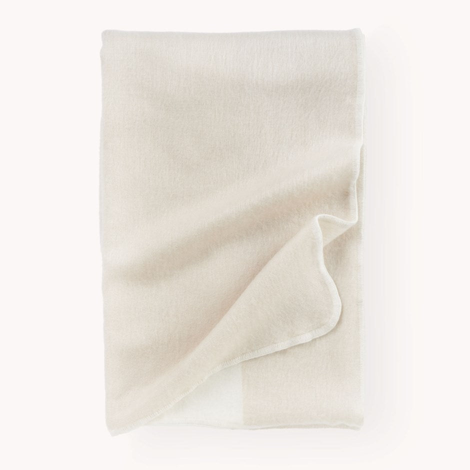 Large Alpaca Throw - Buttercream Stripe