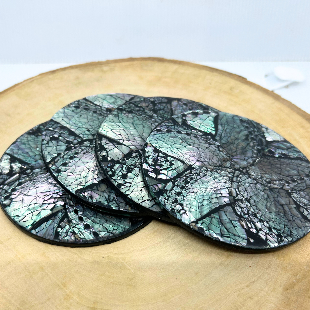 Inlaid Shell Coaster