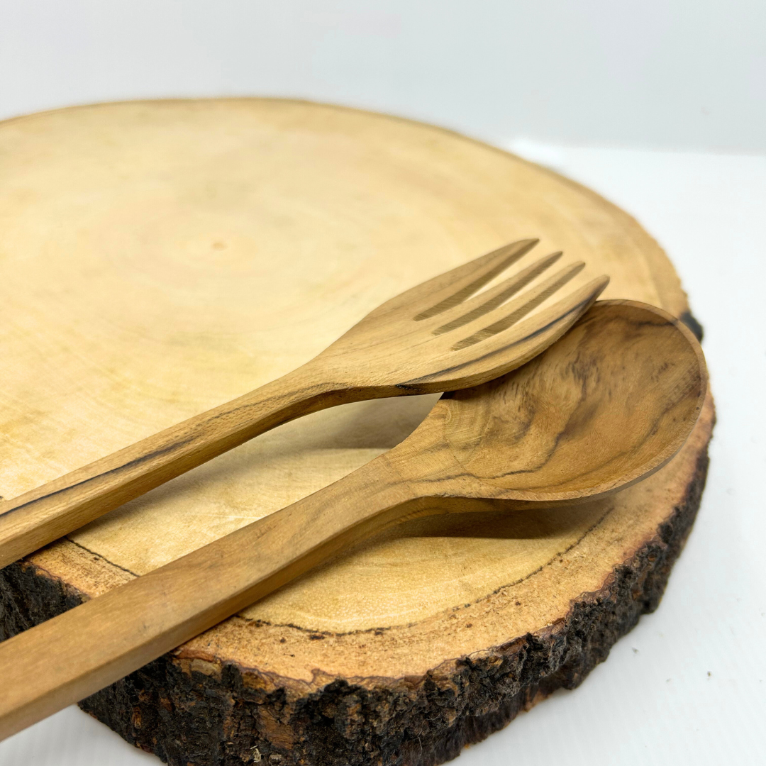 Teak Fork & Spoon Set