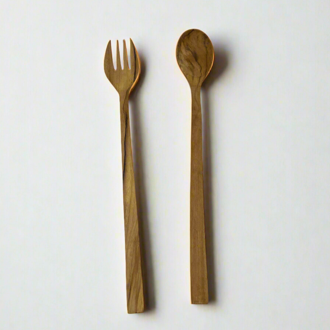 Teak Fork & Spoon Set