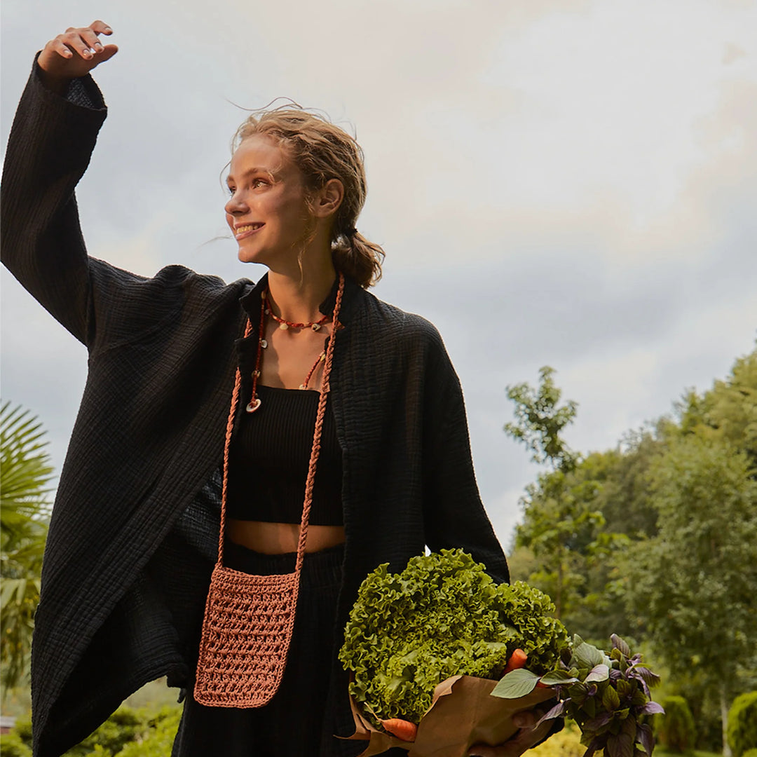 Crinkle Crop Palazzo Pant - Taille unique - Noir