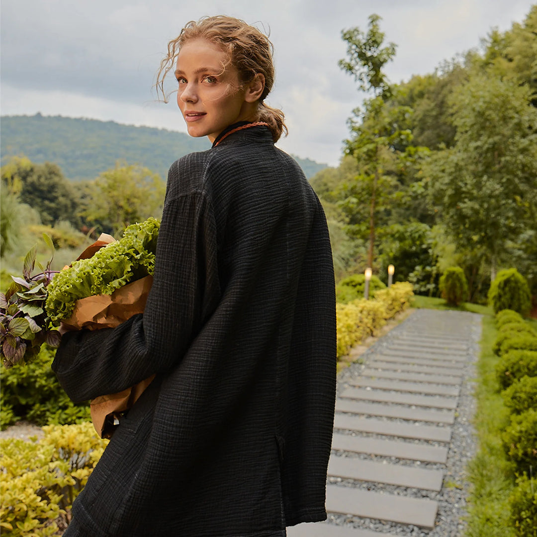 Crinkle Crop Palazzo Pant - Taille unique - Noir