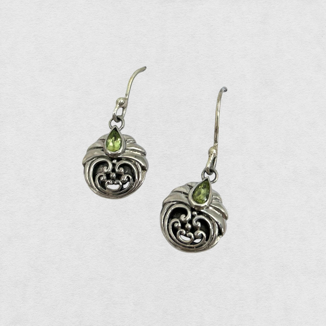 Peridot Pattern Sterling Silver Earrings