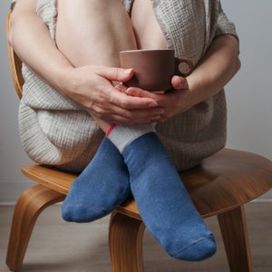 Block Pima Cotton Sock- Freshwater