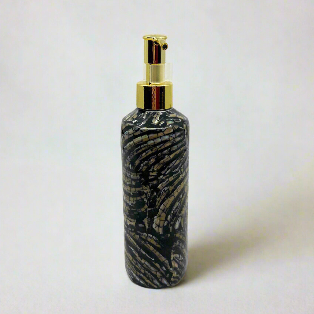 Black Inlaid Shell Soap Dispenser